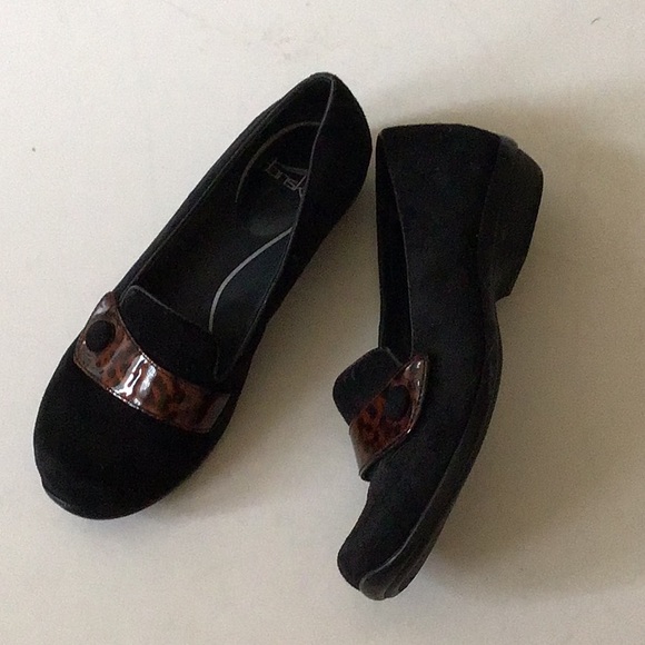 Dansko black suede slip on leopard shoes 37 - Picture 3 of 9